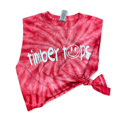 Camp Tie Dye Smile Side Tie Tank