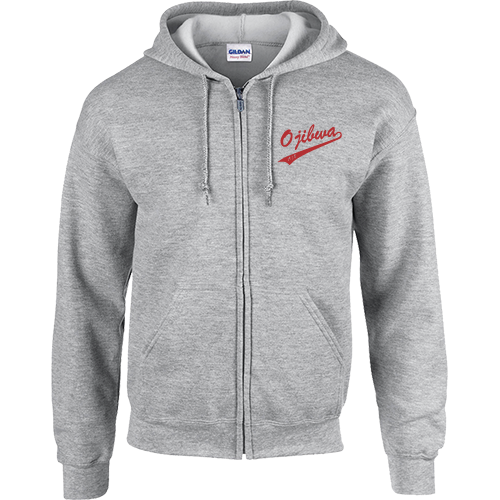 Camp Ojibwa Gray Zip Up Sweatshirt