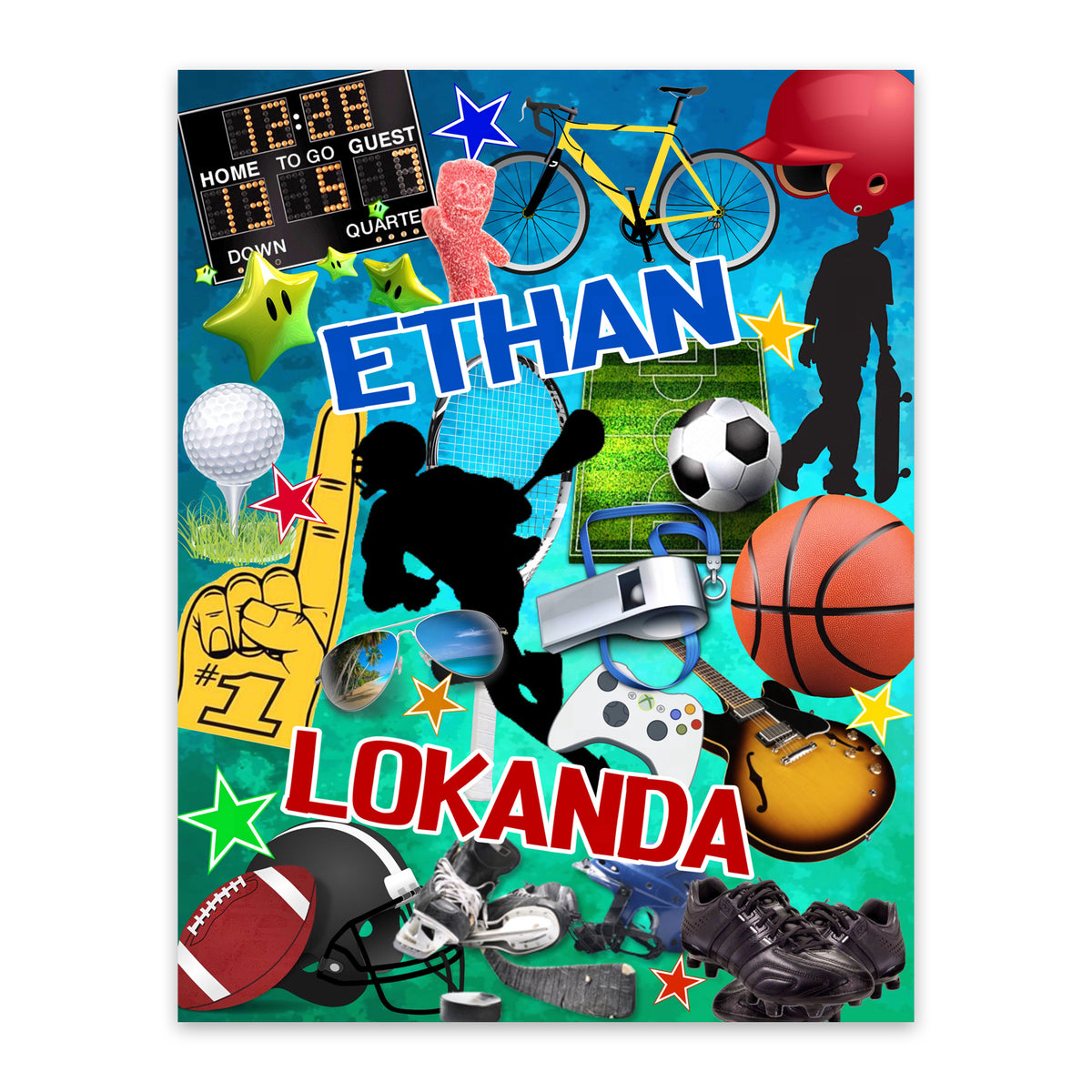 Sporty Collage Notecards Camp Notecards – letters FROM camp notecards (8 cards + 8 envelopes) for sleepaway/overnight camp by Bee Bee Designs