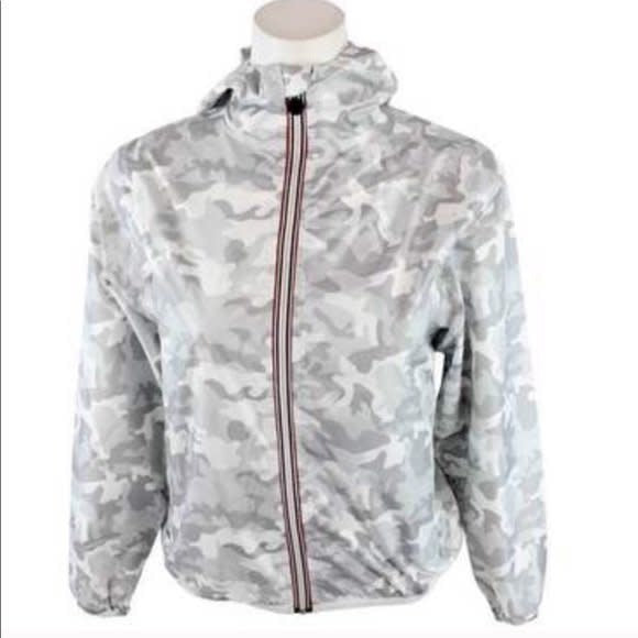 Light Gray Camo Packable Rain Jacket