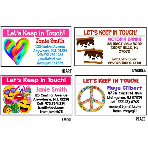 Girls Personalized Calling Cards - Bee Bee Designs