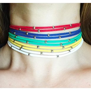 Double Suede Bead Choker - Bee Bee Designs