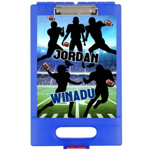 Football Silhouette Clipboard – storage clipboard for writing camp letters at sleepaway or overnight camp by Bee Bee Designs