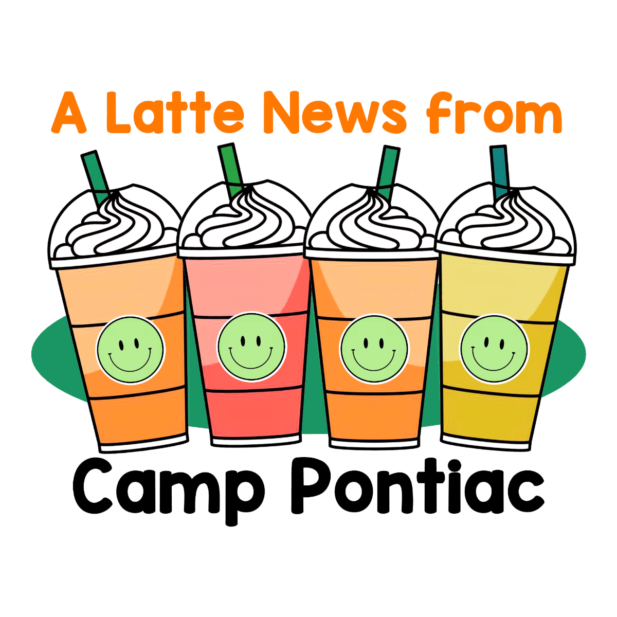 Latte News Camp Notecards – letters FROM camp notecards (8 cards + 8 envelopes) for sleepaway/overnight camp by Bee Bee Designs