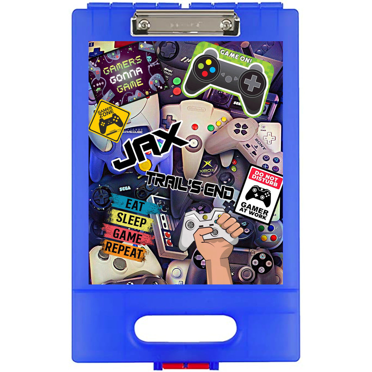 Gamer Zone Clipboard – storage clipboard for writing camp letters at sleepaway or overnight camp by Bee Bee Designs