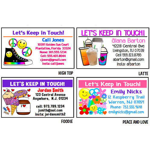 Girls Personalized Calling Cards - Bee Bee Designs