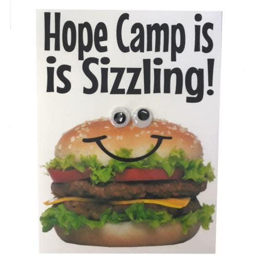 Cheeseburger in Paradise Wiggly Eye Card - Bee Bee Designs