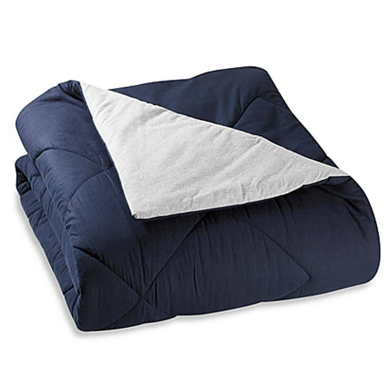 Reversible Gray/Navy Jersey Comforter