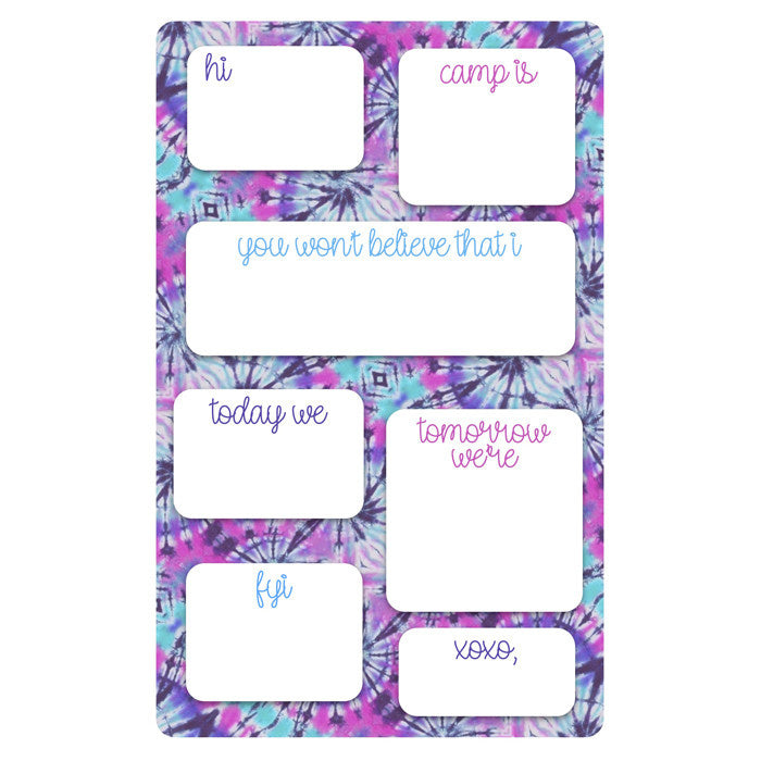 Purple and Pink Tie Dye Fill-In Notepad - Bee Bee Designs