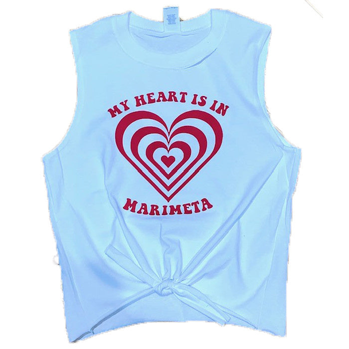 My Heart Is In Camp Tie Front Tank