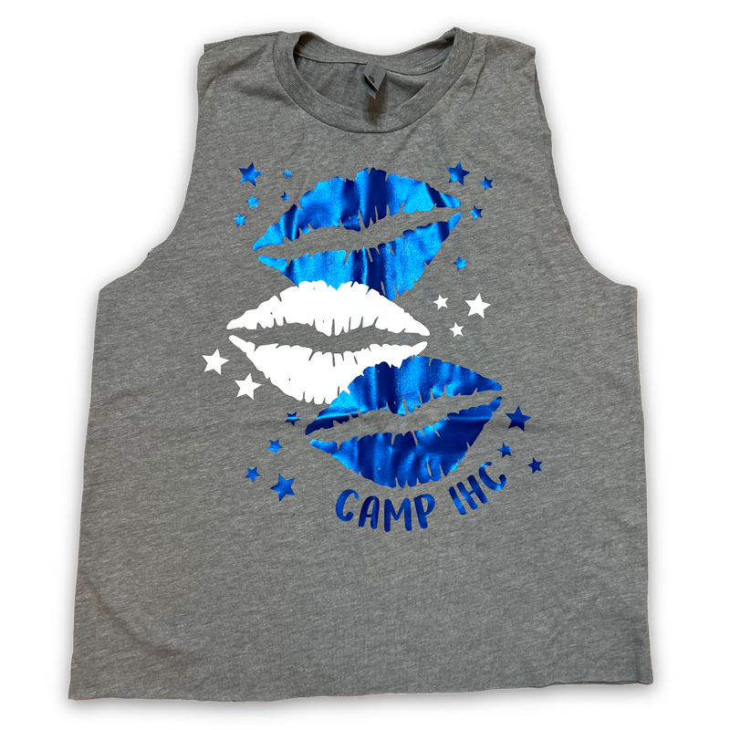 Shiny Lips Sleeveless Camp Shirt