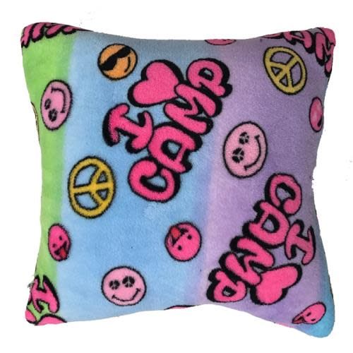 I Love Camp Fuzzy Square Pillow