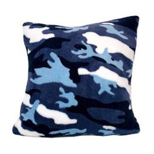 Blue Camo Fuzzy Square Pillow