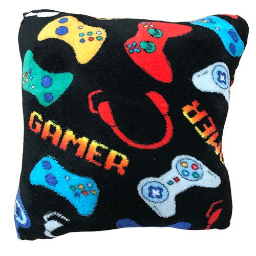 Black Gamer Square Pillow