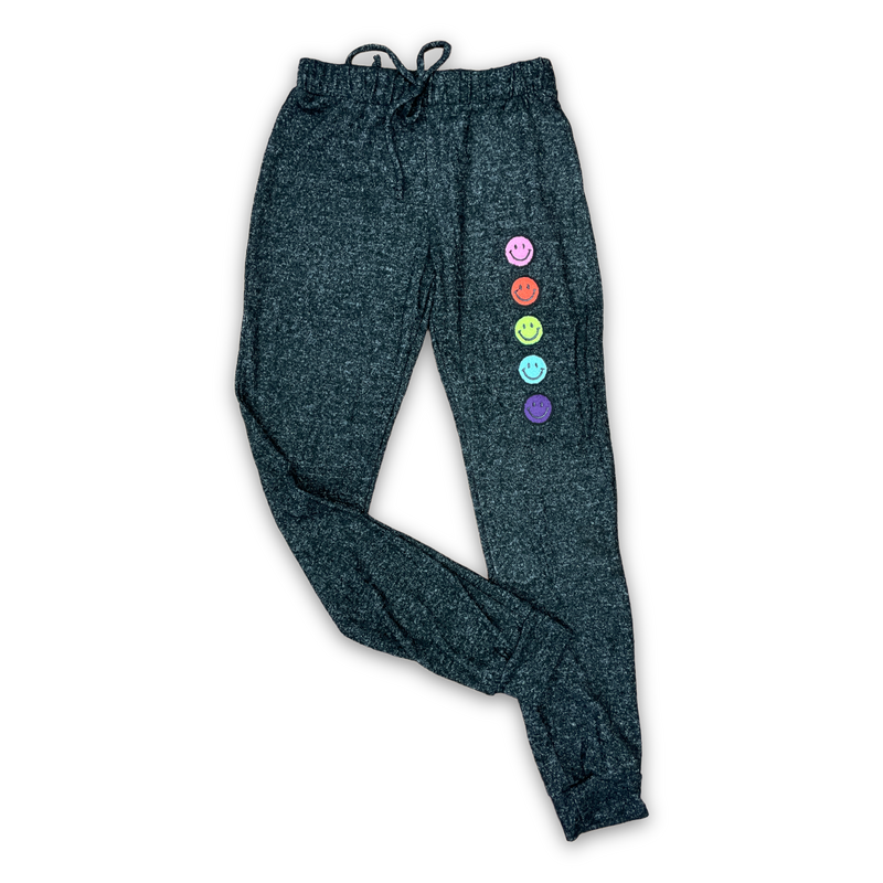 Charcoal Gray with Smileys Sweatpants