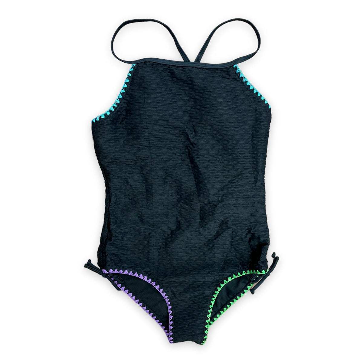 Reka Black Crinkled Bathing Suit - Bee Bee Designs