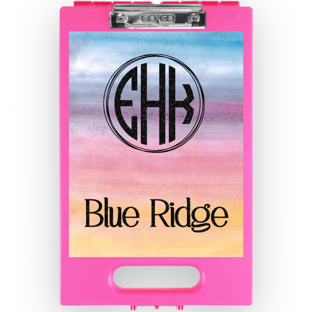 Ombré Monogram Clipboard – storage clipboard for writing camp letters at sleepaway or overnight camp by Bee Bee Designs