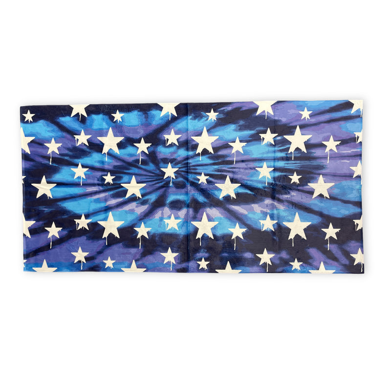 Tie Dye Dripping Stars Towel