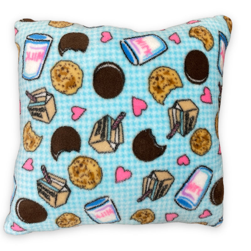 Love Milk n Cookies Fuzzy Square Pillow