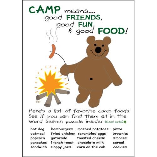 Bear/Hot Dog Word Search Card - Bee Bee Designs