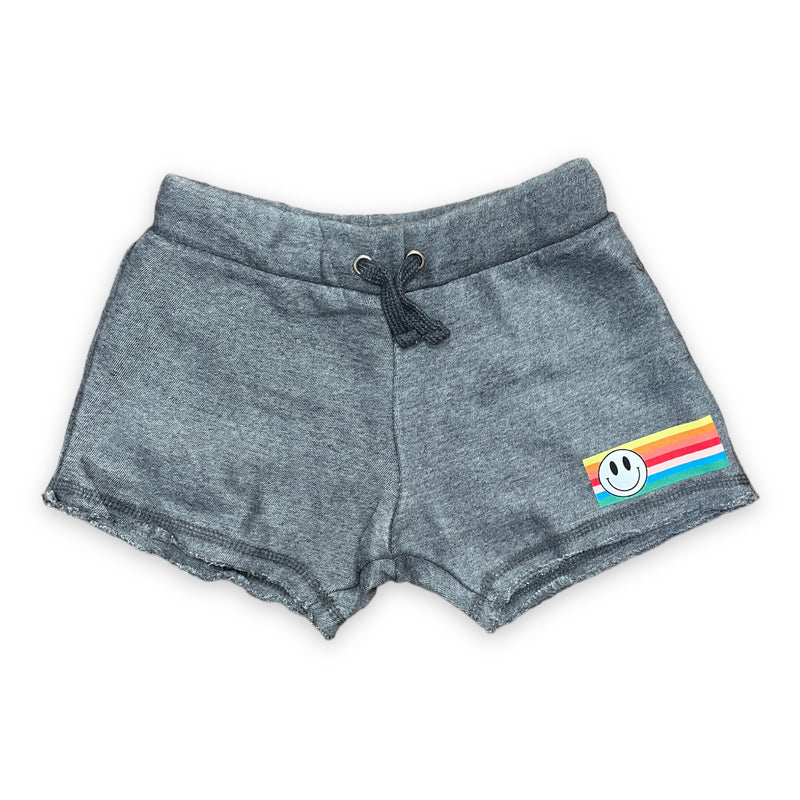 Steel Gray Smiley Lines Shorts