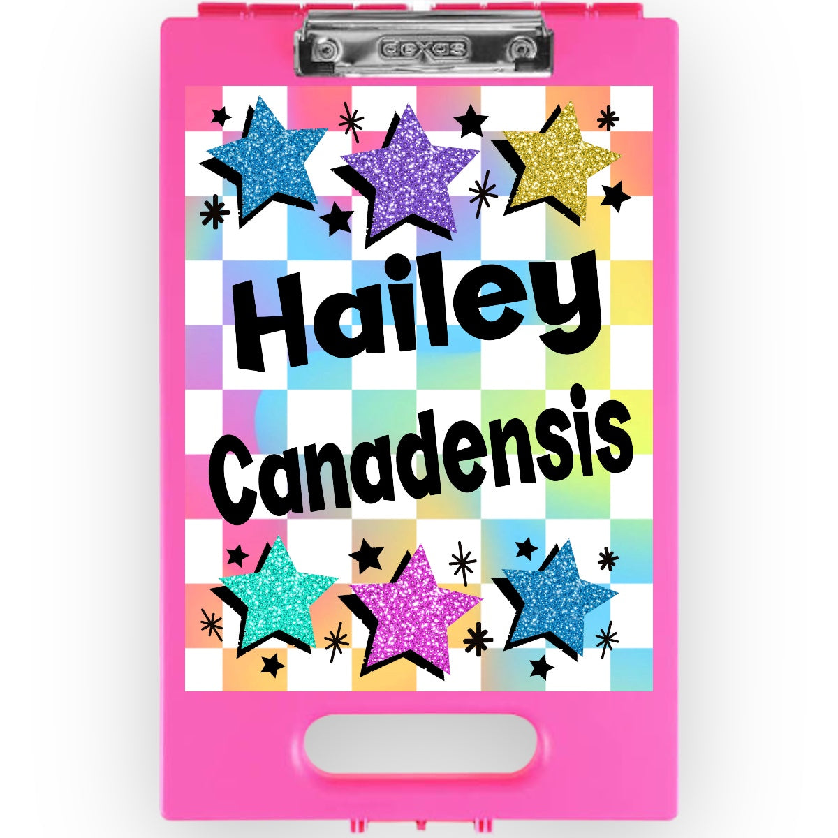 Checkered Stars Camp Clipboard – storage clipboard for writing camp letters at sleepaway or overnight camp by Bee Bee Designs