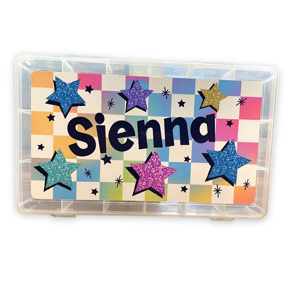 Checkered Stars Friendship Bracelet Box - Bee Bee Designs