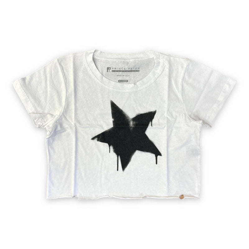Distressed Star Cropped Tee