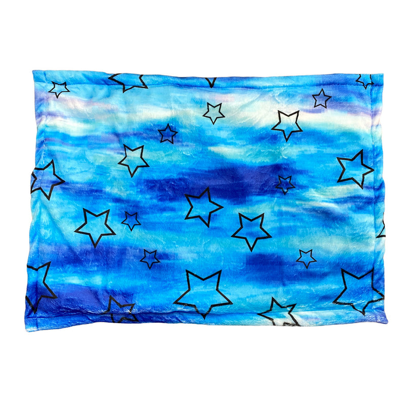 Blue Tie Dye Stars Camp Fuzzy Pillowcase