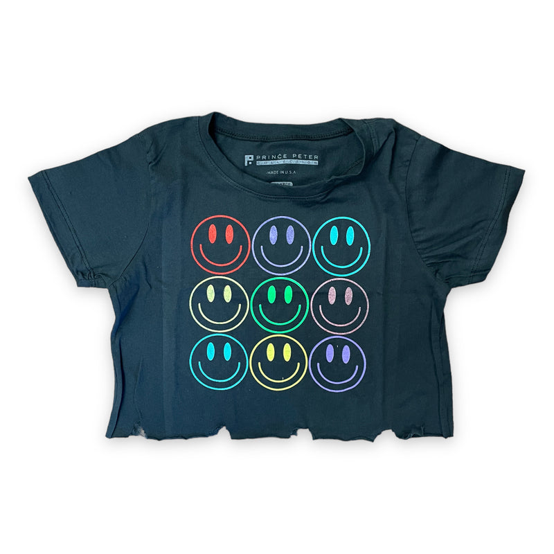 9 Happy Faces Cropped Tee