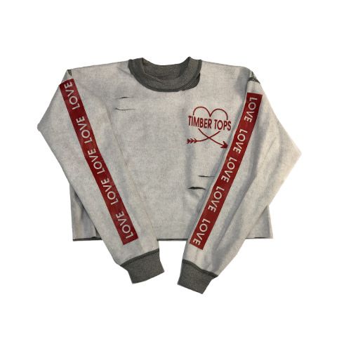Cropped Torn Inside Out Heart Arrow Sweatshirt