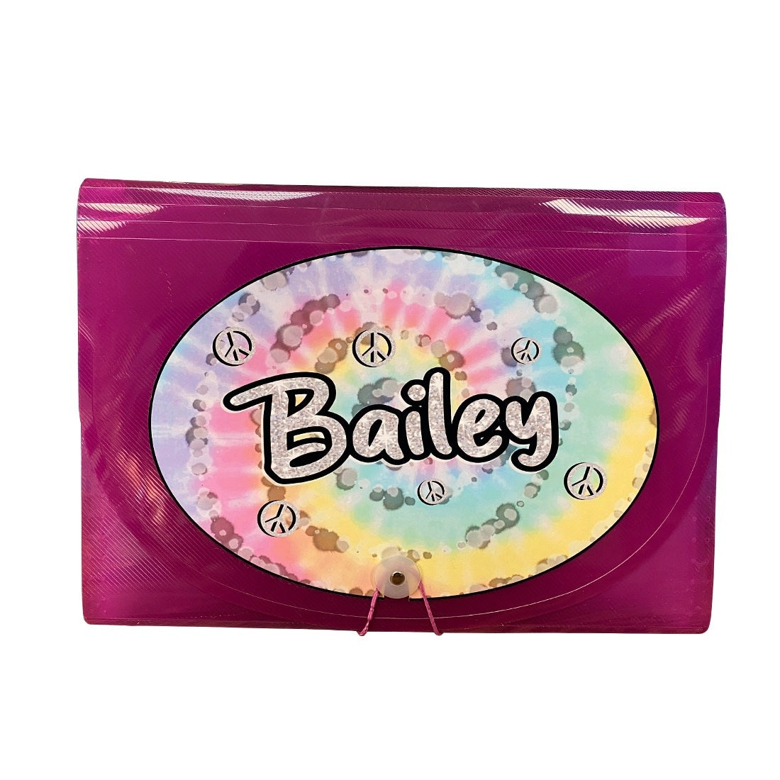 Pastel Tie Dye Swirl 7-Pocket File – 7-pocket camp letter organizer for stationery and stamps by Bee Bee Designs