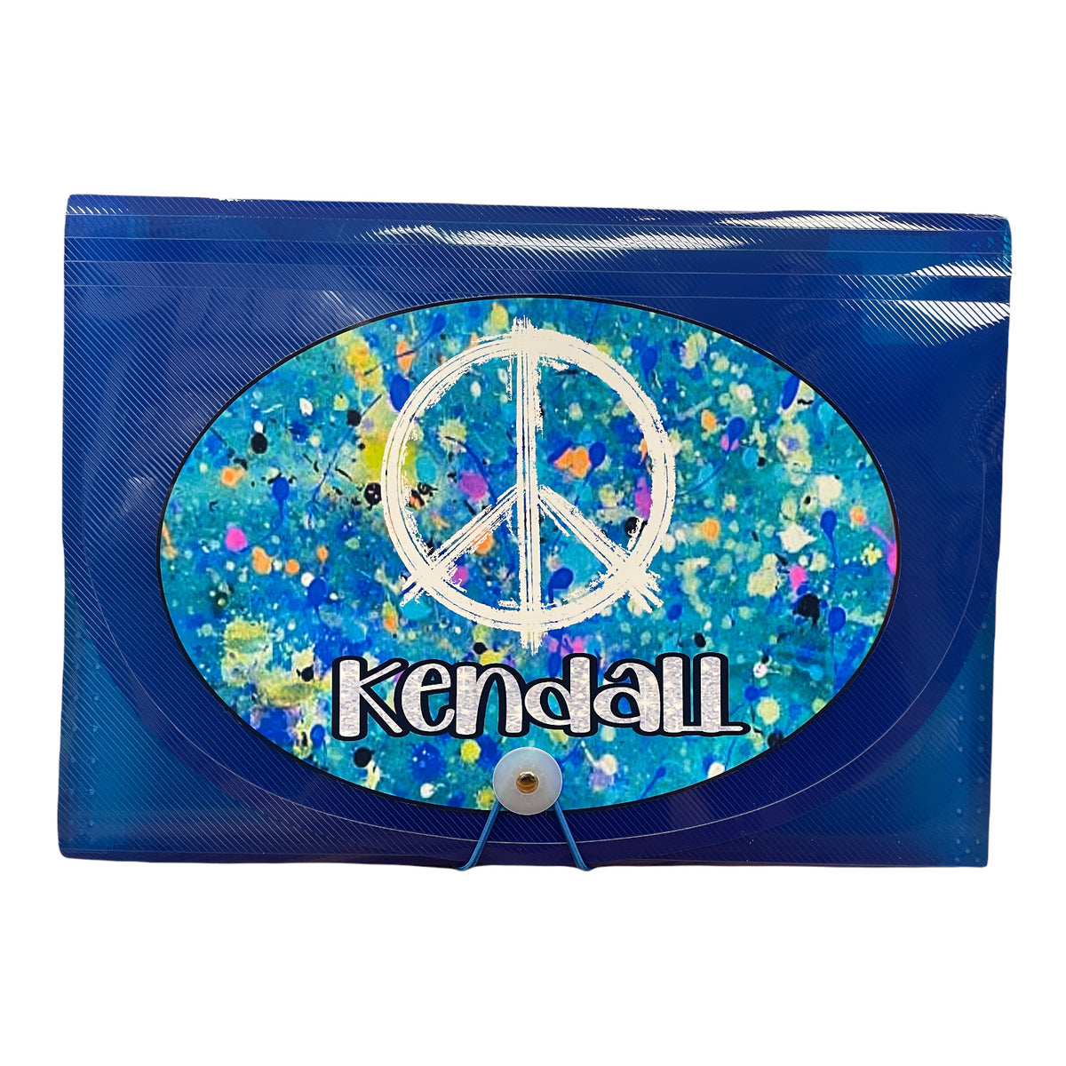 Peace Sign Galaxy 7-Pocket File – 7-pocket camp letter organizer for stationery and stamps by Bee Bee Designs
