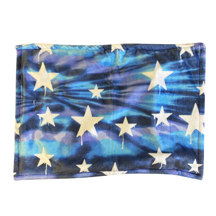 Tie Dye Dripping Stars  Fuzzy Pillowcase