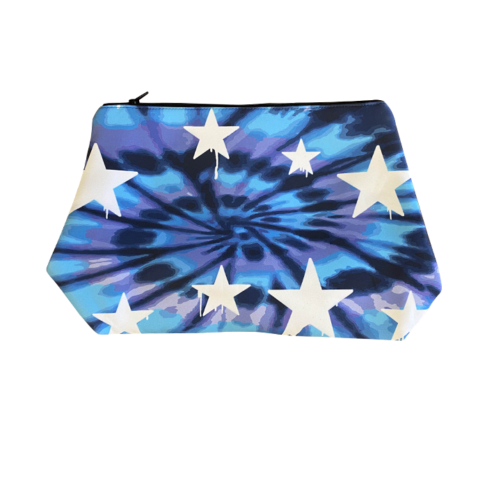 Tie Dye Dripping Stars Large Neoprene Cosmetic Bag