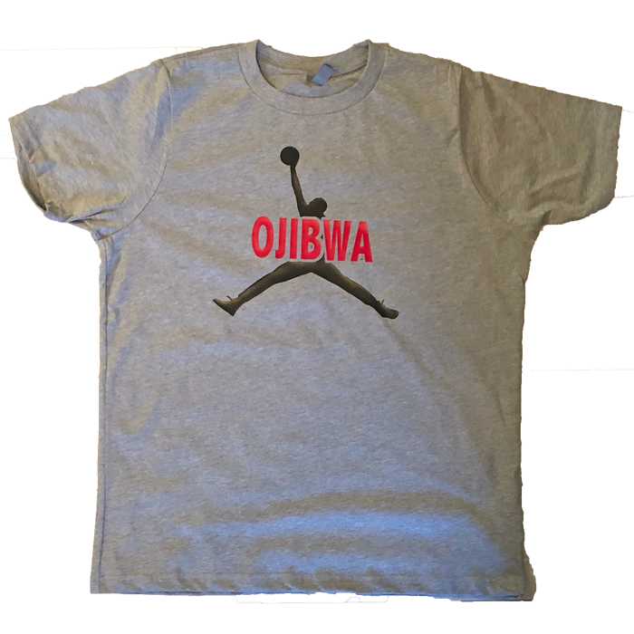 Camp Ojibwa Jump Man Cotton T-Shirt - Bee Bee Designs