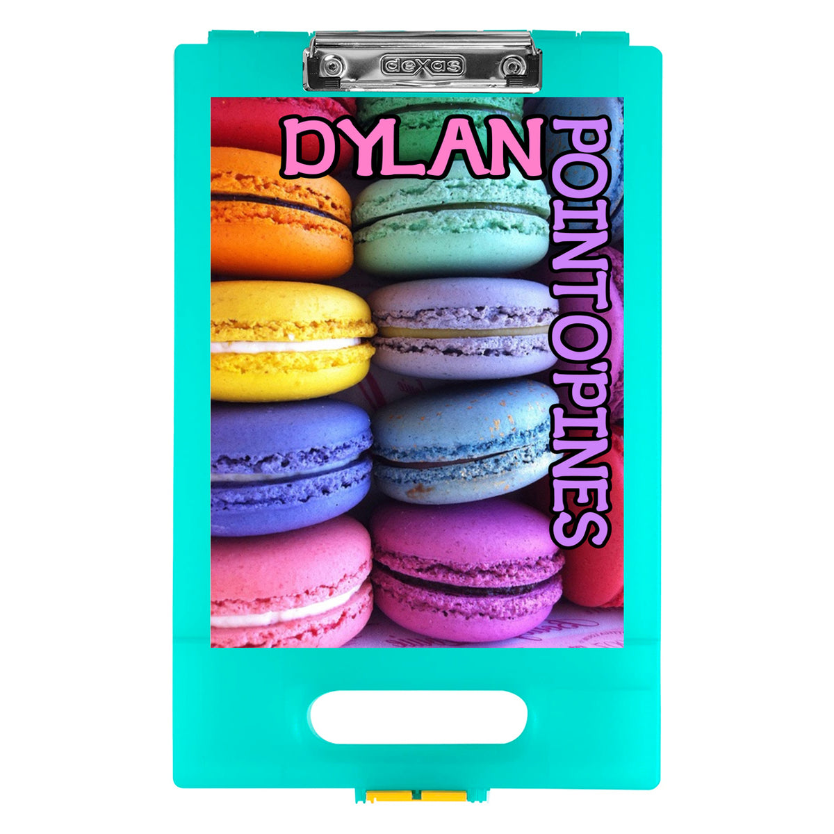Macaroons Clipboard – storage clipboard for writing camp letters at sleepaway or overnight camp by Bee Bee Designs