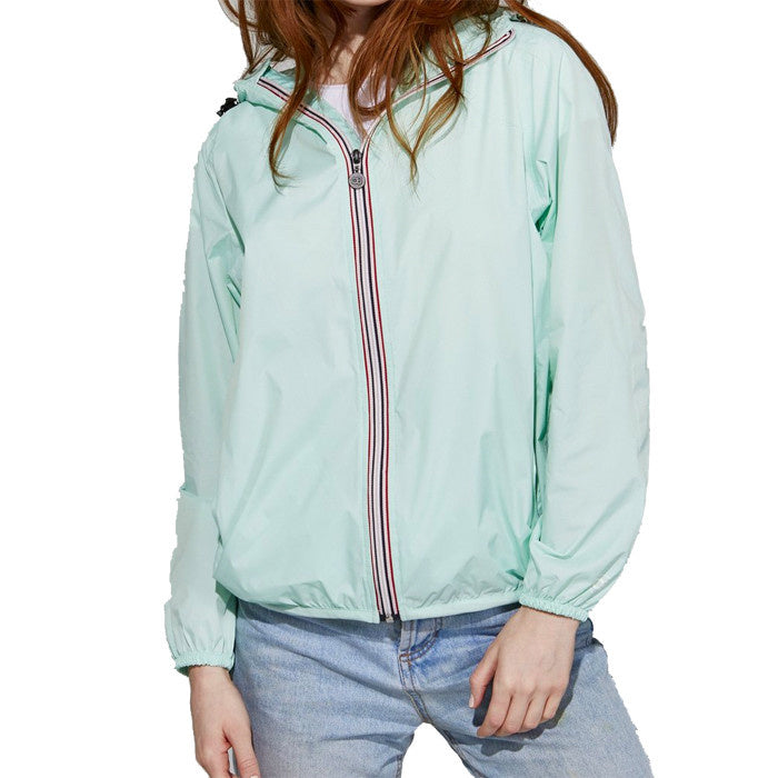 Mint Green Packable Rain Jacket