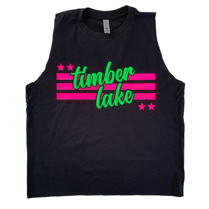 Neon Stars and Stripes Camp Tank