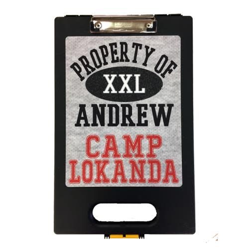 Property Of XXL Clipboard – storage clipboard for writing camp letters at sleepaway or overnight camp by Bee Bee Designs