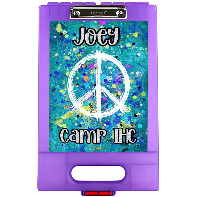 Galaxy Peace Clipboard – storage clipboard for writing camp letters at sleepaway or overnight camp by Bee Bee Designs