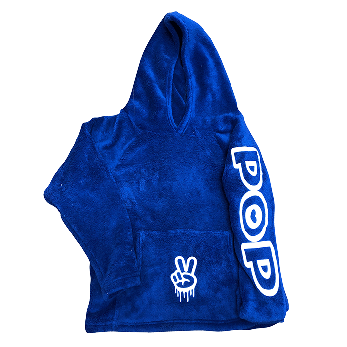 Fuzzy Hoodie with Bubble Lettters and Fun Pocket - Bee Bee Designs