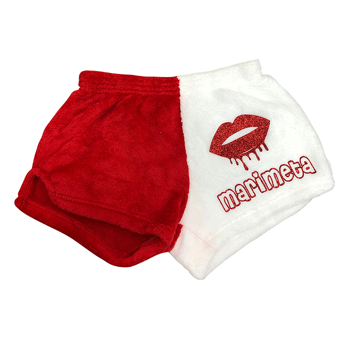 Fuzzy Shorts with Bubble Lettters and Fun Design - Bee Bee Designs