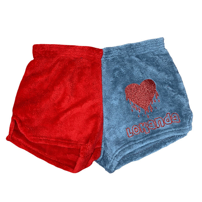 Fuzzy Shorts with Bubble Lettters and Fun Design - Bee Bee Designs