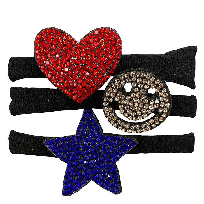 Red, White and Blue Rhinestone Pony Set
