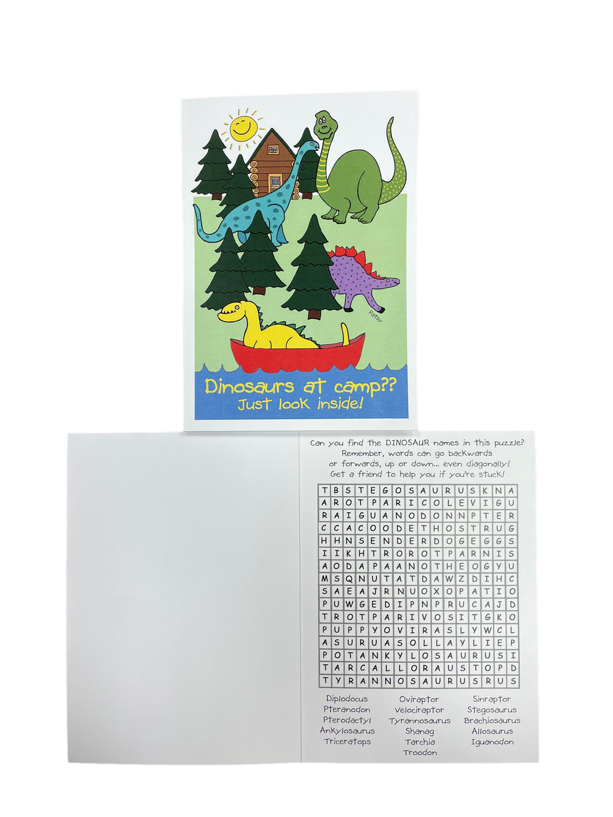 Dinosaurs at Camp Card - Bee Bee Designs