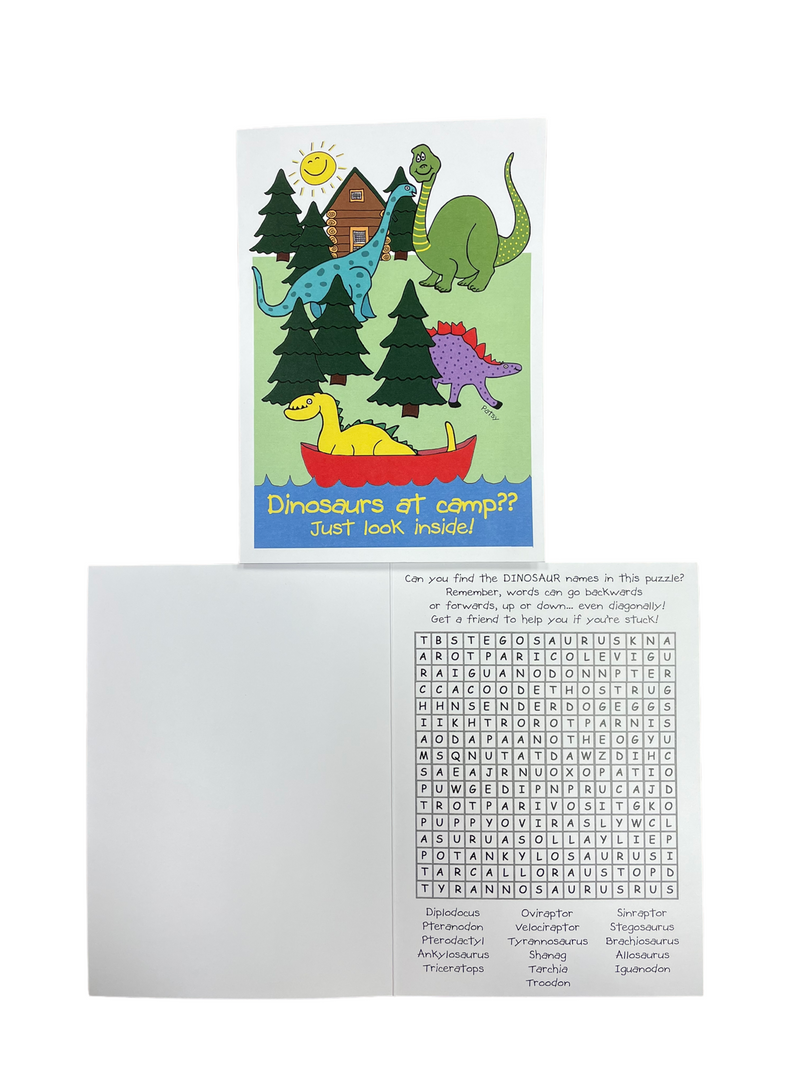 Dinosaurs at Camp Card