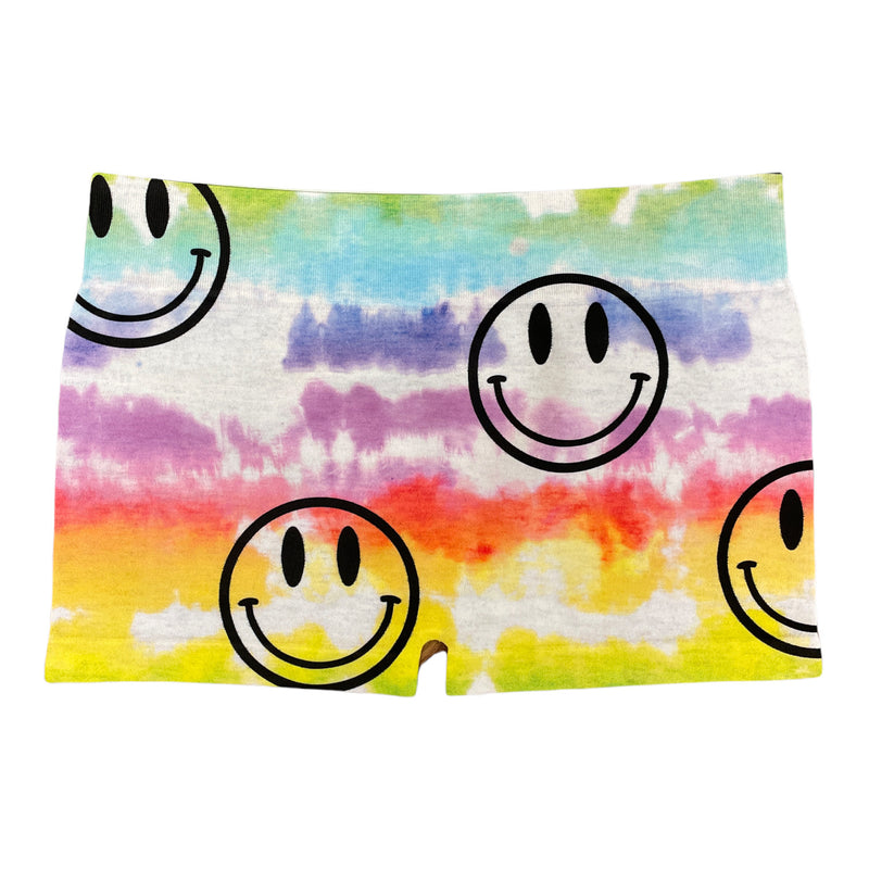 Rainbow Tie Dye Smiley Boy Shorts