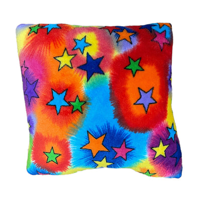 Funky Tie Dye Fuzzy Square Pillow - Bee Bee Designs