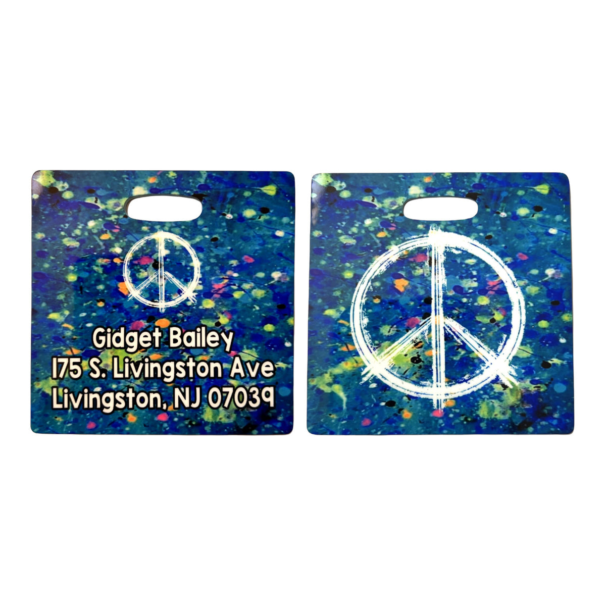 Galaxy Peace Luggage Tag – Bee Bee Designs Exclusive camp luggage tag 🌟